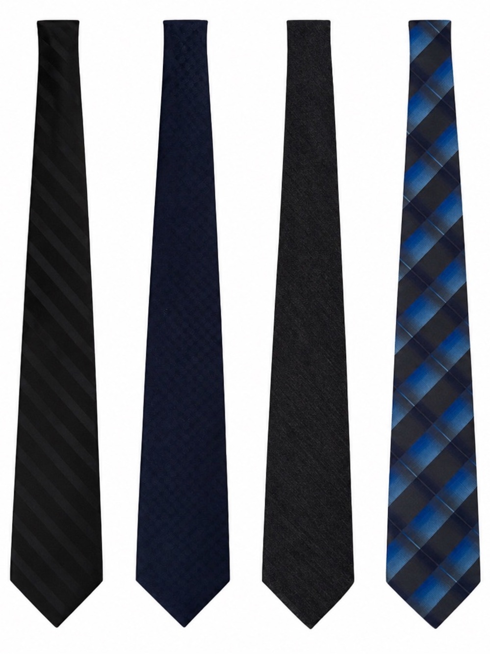 Men’s Tie Bundle Lot of 4 Croft & Barrow Towncraft Siena Silk Blue Black Ties